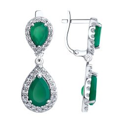 Серьги из серебра с агатами и фианитами (Арт.92022825)