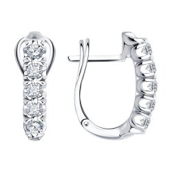 Серьги из белого золота с бриллиантами (Арт.1022050-3)