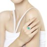 Серебряное кольцо с агатом зелёным и фианитом Diamant 94-310-00408-1