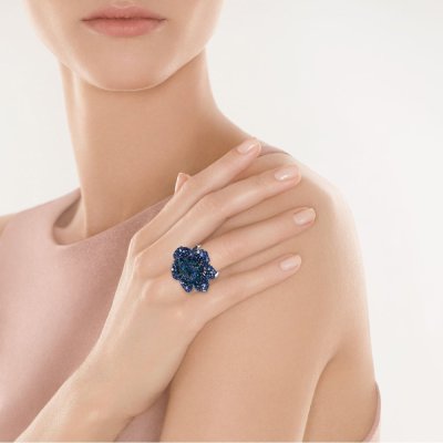 Кольцо из белого золота с бриллиантом и сапфиром (Арт.rg-33384_ko_glsa_lt_ta_wg)