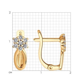 Серьги из серебра с фианитами «Золотой рассвет» Соколов (арт.93020482)