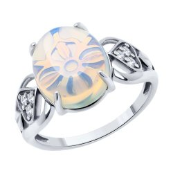 Кольцо из серебра с опалитом и фианитами (Арт.94-310-01836-1)