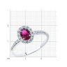 Кольцо из белого золота с бриллиантами и рубином (Арт.4010671-3)