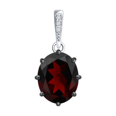 Подвеска из серебра с гранатом и фианитами «Винная Ночь» SOKOLOV (арт.94-330-02054-2)
