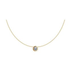 Колье из золочёного серебра с фианитом (Арт.93070070)