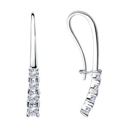 Серьги из серебра с фианитами (Арт.94-120-00866-1)