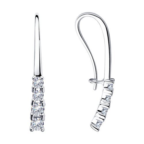 Серьги из серебра с фианитами (Арт.94-120-00866-1)