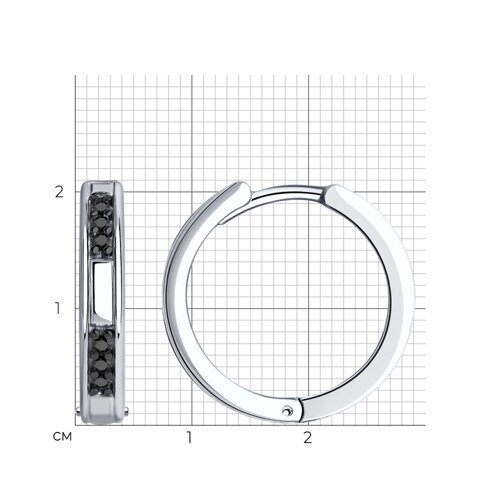 Серьги из серебра с фианитами (Арт.94-120-01632-1)