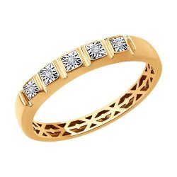 Кольцо из комбинированного золота с бриллиантами (Арт.51-210-01346-1)