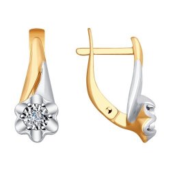 Серьги из комбинированного золота с бриллиантами (Арт.51-220-00018-1)