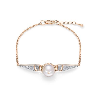 Браслет Kabarovsky (арт. 14-02103-1500) из золота 585 пробы с бриллиантами и жемчугом — «Нежное в строгом. Совершенная гармония»