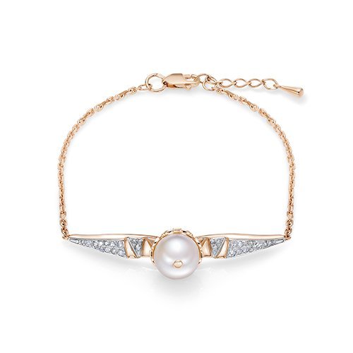 Браслет Kabarovsky (арт. 14-02103-1500) из золота 585 пробы с бриллиантами и жемчугом — «Нежное в строгом. Совершенная гармония»