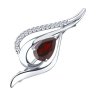 Брошь из серебра с гранатом и фианитами (Арт.94-340-01045-2)