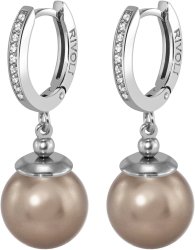 Серьги из серебра с жемчугом и кристаллом swarovski (Арт.aas-4-b-12-9-s)