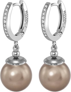 Серьги серебряные с жемчугом и куб. цирконием Beautiful 9S Rivoli (арт.AAS-4-B-12-9-S)