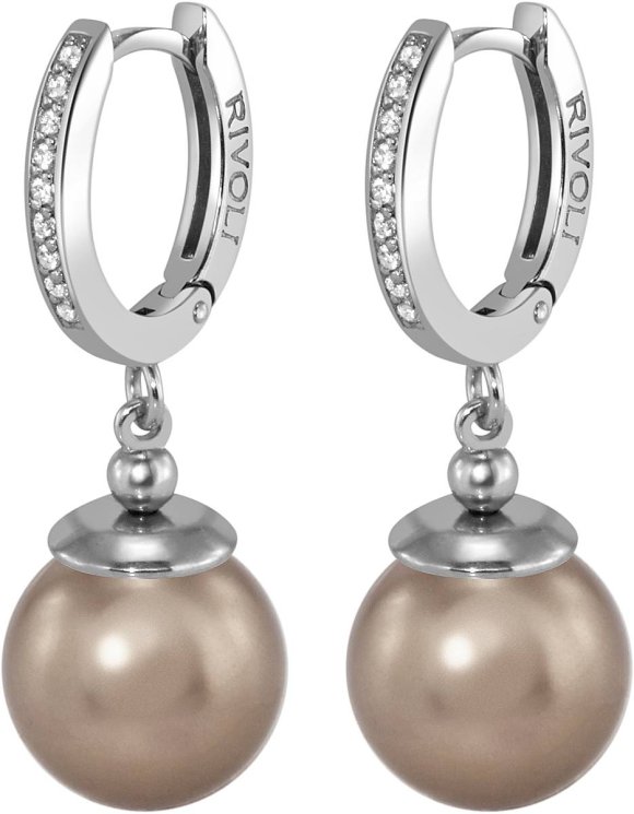 Серьги из серебра с жемчугом и кристаллом swarovski (Арт.aas-4-b-12-9-s)