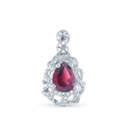 Подвеска Серебряные крылья (Арт.23knys1817-155_granat_kubcirkonii)