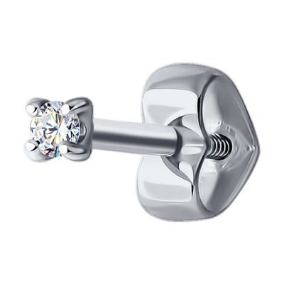 Серьга из белого золота с бриллиантом «Северное Сияние» Соколов (арт.52-227-01926-1)