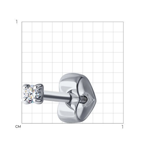Серьга из белого золота с бриллиантом «Северное Сияние» Соколов (арт.52-227-01926-1)
