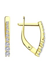 Серьги из желтого золота с фианитами (Арт.53-120-01651-1)