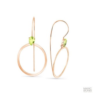 Серьги золотые с хризолитом «Солнечный Орбит» Magic Stones (арт.02-2-680-0800-010)