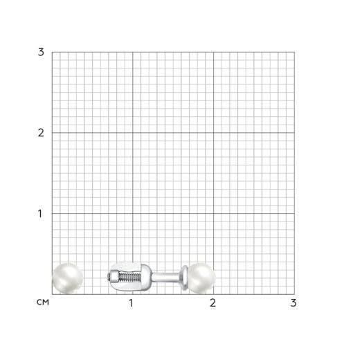 Серьги-пусеты из серебра с жемчугом (Арт.94020547)
