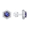 Серьги из белого золота с бриллиантами и танзанитами (Арт.6024061)
