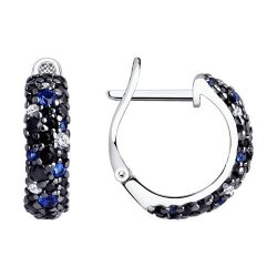 Серьги из серебра с фианитами (Арт.94022665)