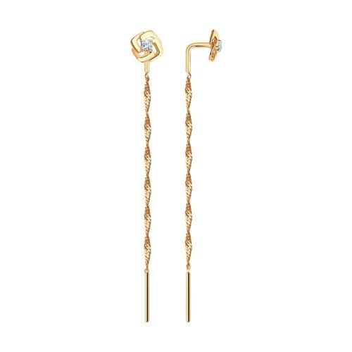 Серьги из золота с фианитами (Арт.027011)