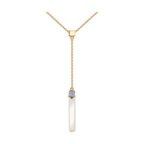 Колье из золота с бриллиантами и керамической вставкой (Арт.6075003)