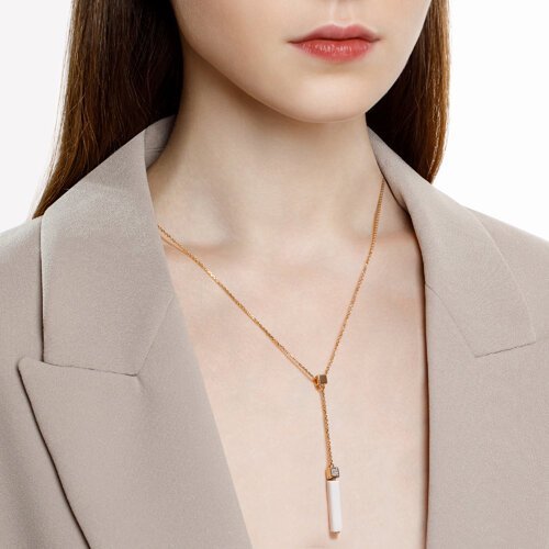 Колье из золота с бриллиантами и керамической вставкой (Арт.6075003)