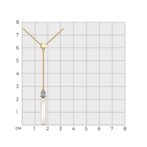 Колье из золота с бриллиантами и керамической вставкой (Арт.6075003)