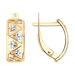 Серьги из золота с алмазной гранью (Арт.027394)
