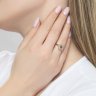 Кольцо из золота с бесцветными и чёрными бриллиантами (Арт.7010060)