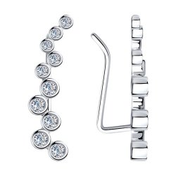 Серьги из серебра с фианитами (Арт.94024256)