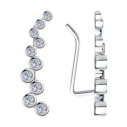 Серьги из серебра с фианитами (Арт.94024256)