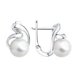 Серьги из серебра с жемчугом (Арт.94024845)