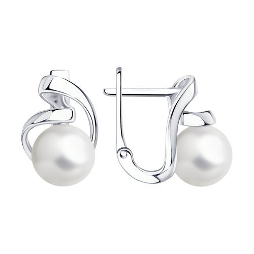 Серьги из серебра с жемчугом (Арт.94024845)