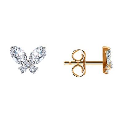 Серьги из золота с фианитами (Арт.029772)