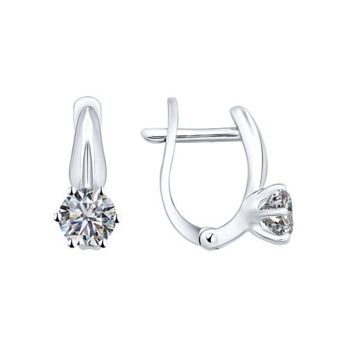 Серьги из серебра с фианитами (Арт.94025657)