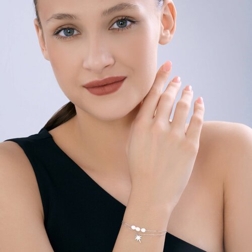 Браслет золотой пробы 585 с жемчугом (Арт.79-50011-3)