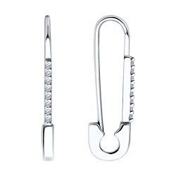 Серьги из серебра с фианитами (Арт.94025991)
