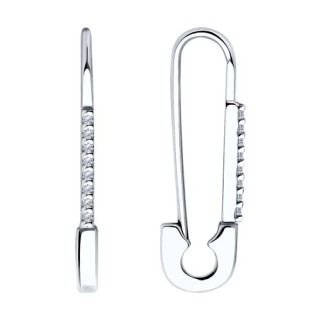 Серьги из серебра с фианитами «Urban Pin» Соколов (арт.94025991)