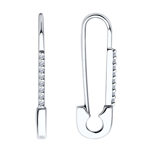 Серьги из серебра с фианитами (Арт.94025991)