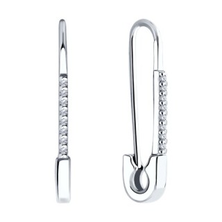 Серьги из серебра с фианитами «Urban Pin» Соколов (арт.94025991)