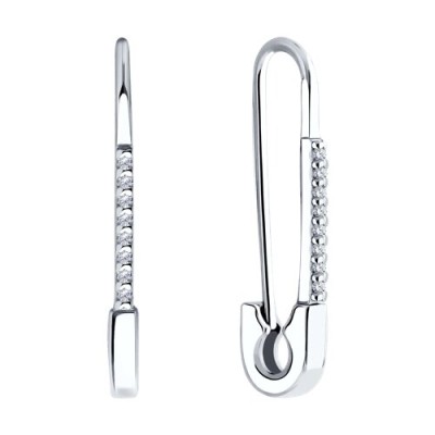 Серьги из серебра с фианитами «Urban Pin» Соколов (арт.94025991)