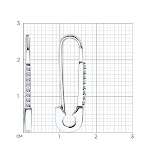 Серьги из серебра с фианитами «Urban Pin» Соколов (арт.94025991)