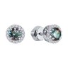 Серьги пусеты золотые пробы 585 с александритом (Арт.72-00193-3)
