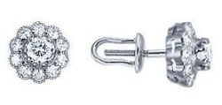 Серьги из золота с бриллиантом Русские Самоцветы (Арт.00953)