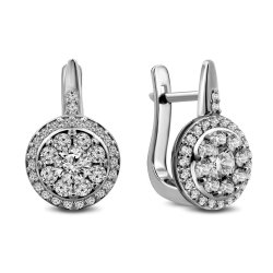 Серьги из золота с бриллиантом Русские Самоцветы (Арт.53823)